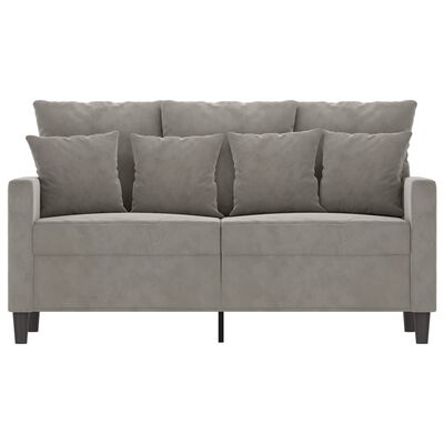 vidaXL 2-personers sofa 120 cm velour lysegrå