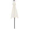 vidaXL parasol med LED-lys og st&aring;lstang 225x225x212 cm hvid