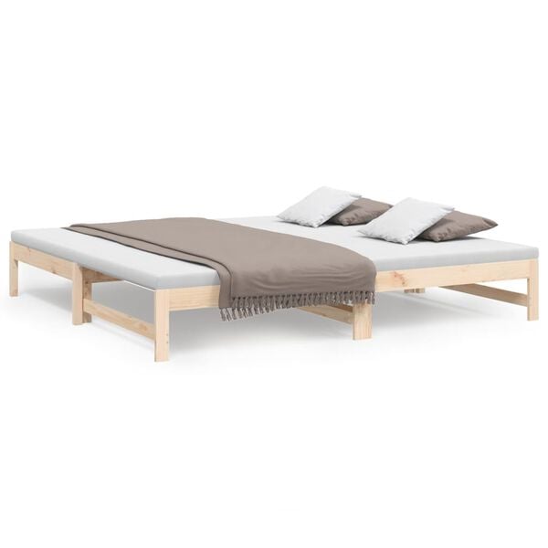 vidaXL daybed med udtræk 2x(90x200) cm massivt fyrretræ