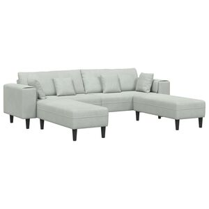 vidaXL Sofa 3 stk. Lysegr&aring; Fl&oslash;jl