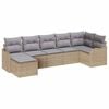 vidaXL Havesofa S&aelig;t 7 stk. Beige og lys gr&aring; polyrattan