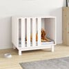 vidaXL hundehus 70x50x62 cm massivt fyrretr&aelig; hvid