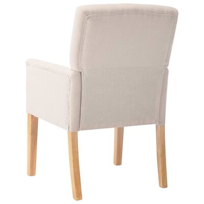 vidaXL spisebordsstole med armlæn 4 stk. stof beige