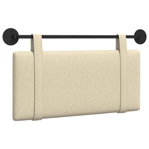 vidaXL H&aelig;ngende Hovedgavl V&aelig;gmonteret Creme 90 x 55 x 5 cm Stof