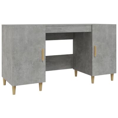 vidaXL skrivebord 140x50x75 cm konstrueret træ betongrå