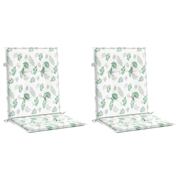 vidaXL stolehynder med lav ryg 2 stk. stof bladm&oslash;nster