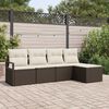 vidaXL Sofa S&aelig;t 5 pcs Brun polyrattan