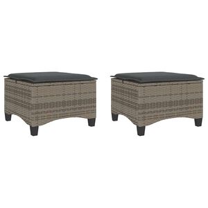 vidaXL havestole med hynder 2 stk. 55x55x36 cm polyrattan gr&aring;