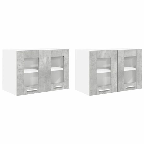 vidaXL H&aelig;ngeskab 2 pcs Beton Gr&aring; 60 x 31 x 40 cm Konstrueret tr&aelig;