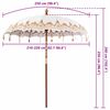 vidaXL Balinesisk Parasol Creme 215 x 215 x 260 cm
