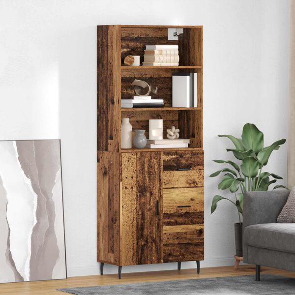 vidaXL Highboard med skuffe 2 pcs Gammelt tr&aelig; Konstrueret tr&aelig;