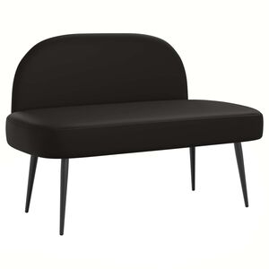 vidaXL Polstret b&aelig;nk med ryg Sort 110 x 60 x 76 cm Kunstl&aelig;der