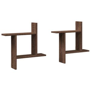 vidaXL v&aelig;ghylder 2 stk. 50x12x50 cm konstrueret tr&aelig; brun egetr&aelig;sfarve