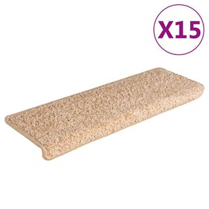 vidaXL trappem&aring;tter 15 stk. 65x21x4 cm guld rektangul&aelig;r kant
