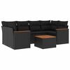 vidaXL sofas&aelig;t til haven 7 dele med hynder polyrattan sort