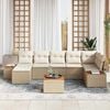 vidaXL Havesofa Sæt med pude 8 pcs Beige polyrattan