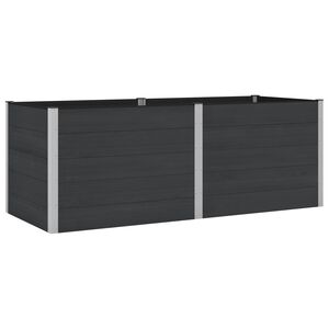 vidaXL H&oslash;jbed Sort 250 x 100 x 91 cm WPC og Aluminium