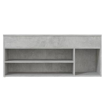 vidaXL skobænk 105x30x45 cm spånplade betongrå