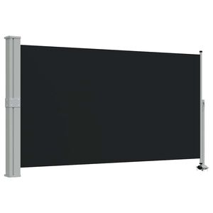 vidaXL sammenrullelig sidemarkise til terrassen 140 x 300 cm sort
