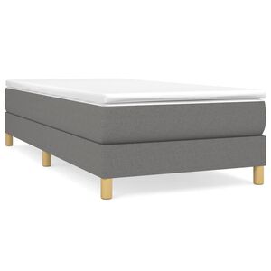 vidaXL Boxspring sengeramme M&oslash;rkegr&aring; 80x200 cm Stof
