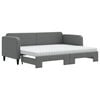 vidaXL daybed med udtr&aelig;k og madras 80x200 cm stof m&oslash;rkegr&aring;