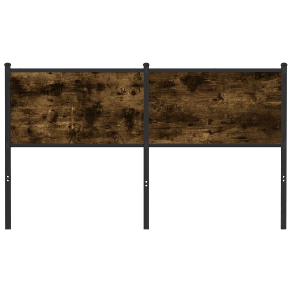 vidaXL sengegavl 150 cm konstrueret tr&aelig; og st&aring;l r&oslash;get egetr&aelig;sfarve