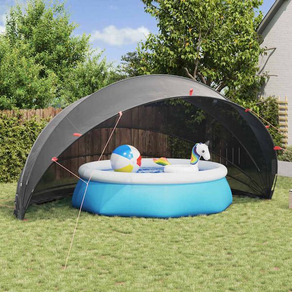 vidaXL Pool Dome Sort 592 x 590 x 275 cm