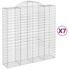 vidaXL buede gabionkurve 7 stk. 200x50x200/220 cm galvaniseret jern