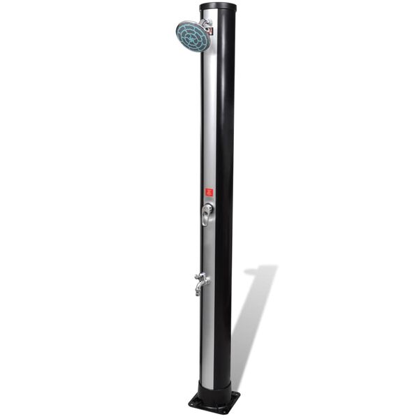 Outdoor solopvarmet bruser med brusehoved og hane 35 l