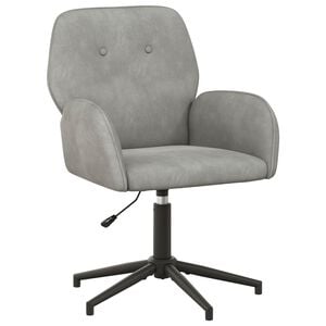 vidaXL Svingbar skrivebordsstol 54 x 55 x 90 cm Lysegr&aring; Fl&oslash;jl