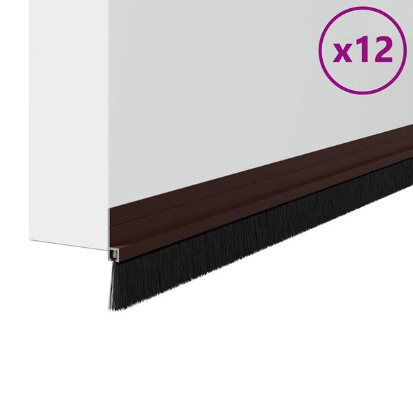 vidaXL Selvkl&aelig;bende d&oslash;rb&oslash;rstet&aelig;tninger 12 pcs Brun 100 cm