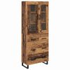vidaXL Highboard 2 stk. Gammelt tr&aelig; 69,5 x 34 x 180 cm Konstrueret tr&aelig;