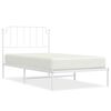 vidaXL sengeramme med sengegavl 100x200 cm metal hvid
