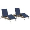vidaXL liggestole 2 stk. med bord polyrattan gr&aring;