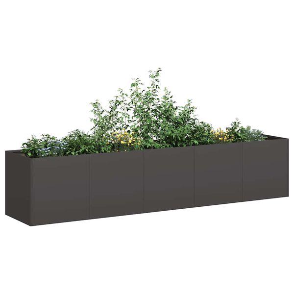 vidaXL plantekasse sort 200x40x40 cm koldvalset st&aring;l