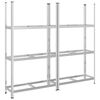 vidaXL 3-lags d&aelig;khylder 2 stk. 110x40x200 cm st&aring;l s&oslash;lvfarvet