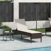 vidaXL liggestol med hynde 55x200x44 cm polyrattan brun