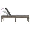 vidaXL liggestol med hynde 55x200x44 cm polyrattan grå