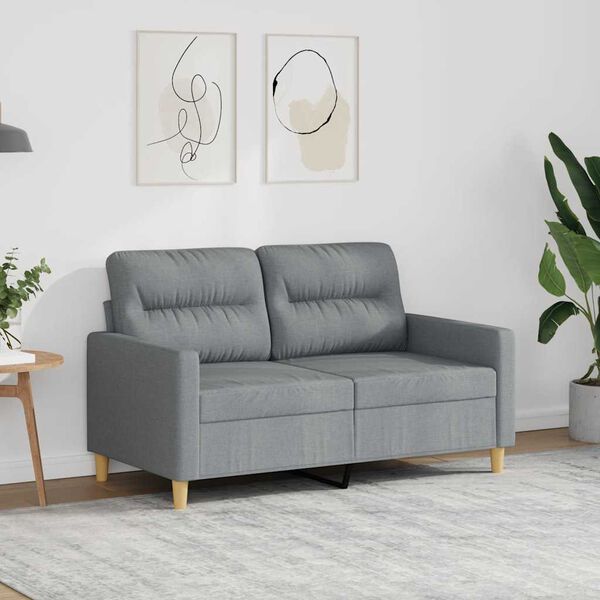 vidaXL 2-personers sofa 120 cm stof lysegr&aring;