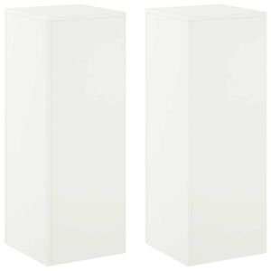 vidaXL Planteholder 2 pcs Hvid 30 x 30 x 80 cm St&aring;l