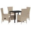 vidaXL Have Spisebordss&aelig;t 5 stk. Beige polyrattan