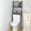 vidaXL toiletstativ 63,5x32x179 cm massivt fyrretr&aelig; gr&aring;