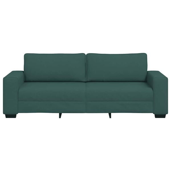 vidaXL 3-personers sofa 220x77x82 cm stof m&oslash;rkegr&oslash;n
