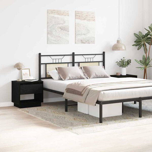 vidaXL Natbord 2 pcs Sort eg 45 x 34 x 44 cm Konstrueret træ