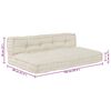 vidaXL Palle Sofa Pude 2 pcs Cremefarvet 120 x 80 x 38 cm Stof