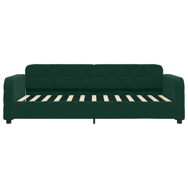 vidaXL daybed med madras 100x200 cm velour m&oslash;rkegr&oslash;n