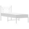 vidaXL sengeramme med sengegavl 80x200 cm metal hvid