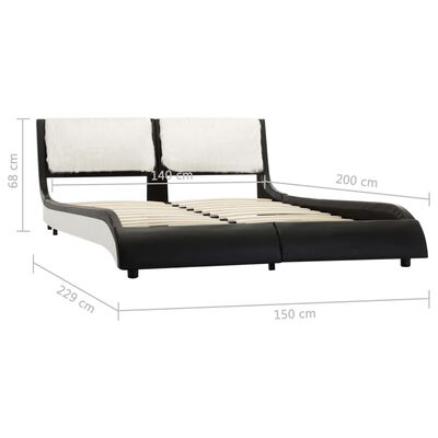 vidaXL sengestel 140 x 200 cm kunstlæder sort og hvid