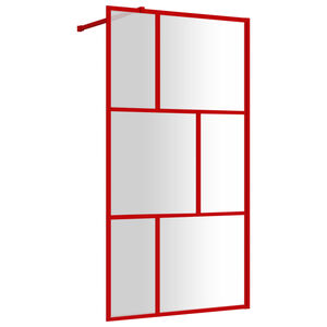 vidaXL brusev&aelig;g 115x195 cm klart sikkerhedsglas r&oslash;d
