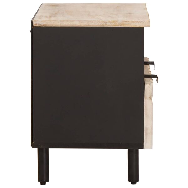 vidaXL TV-skab Hvid Vask Finish 70 x 33,5 x 46 cm Massivt mangotr&aelig;